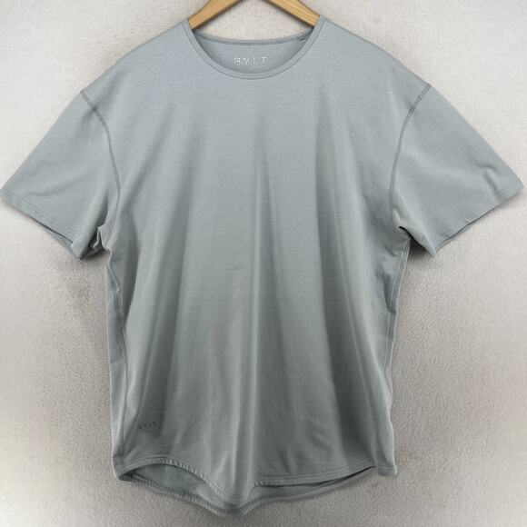 BYLT Shirt Mens XL Drop Cut LUX Premium Basics Athletic Short Sleeve Fog Blue - Picture 1 of 14